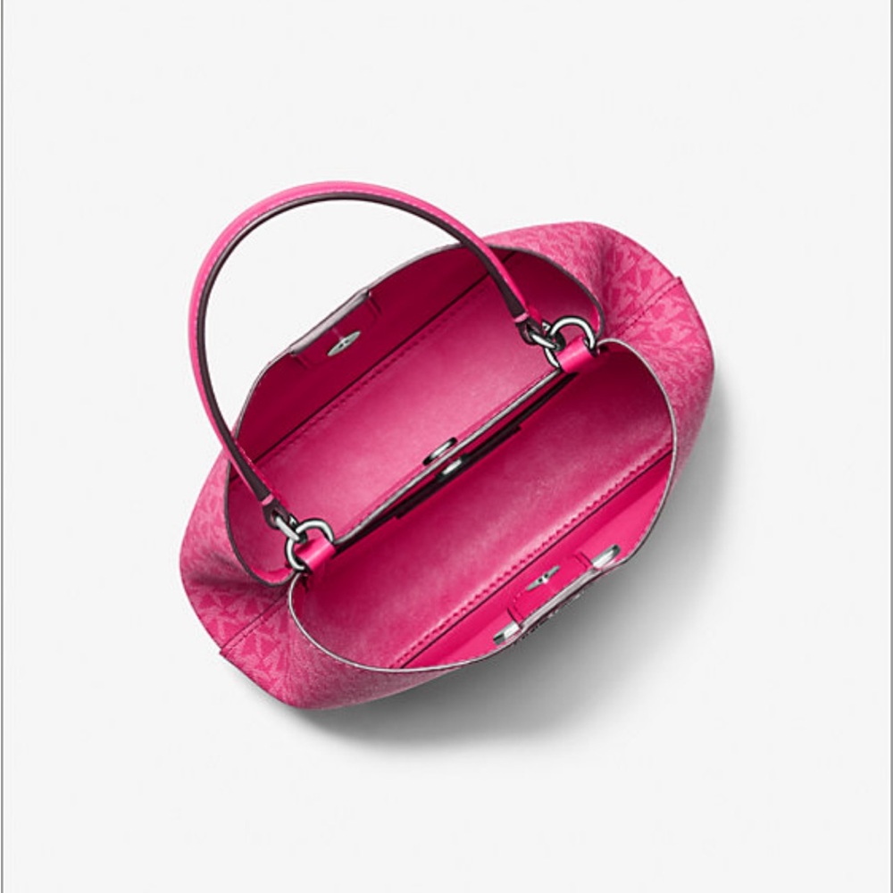 Michael Kors Pratt Small Logo Bucket Crossbody Shoulder Bag - Picture 12 of 16